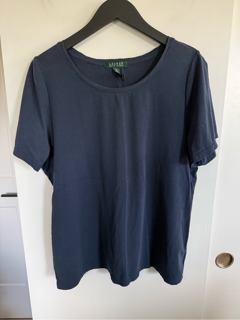 Lauren Ralph Lauren Short Sleeve Round Neck Stretch Cotton T-Shirt Size 1X